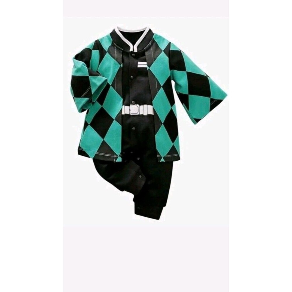 Infants Zenitsu Demon Slayer Kimetsu no Yaiba Anime Kids Cosplay Costume 3-6m